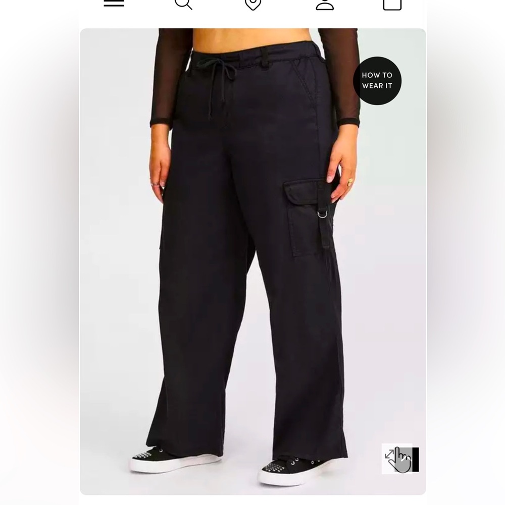 Pull-On  Weekend Wide Leg Cargo Pant, size 0